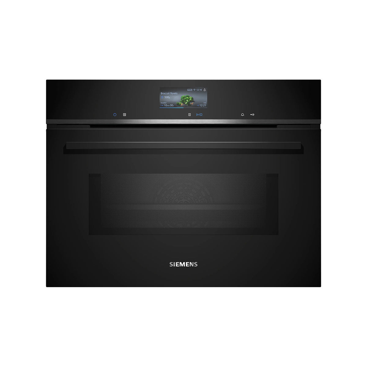 Siemens CM776G1B1B iQ700 Built-In Compact Oven With Microwave Function, 45 Litre, 900W, 59.4cm Wide - Black
