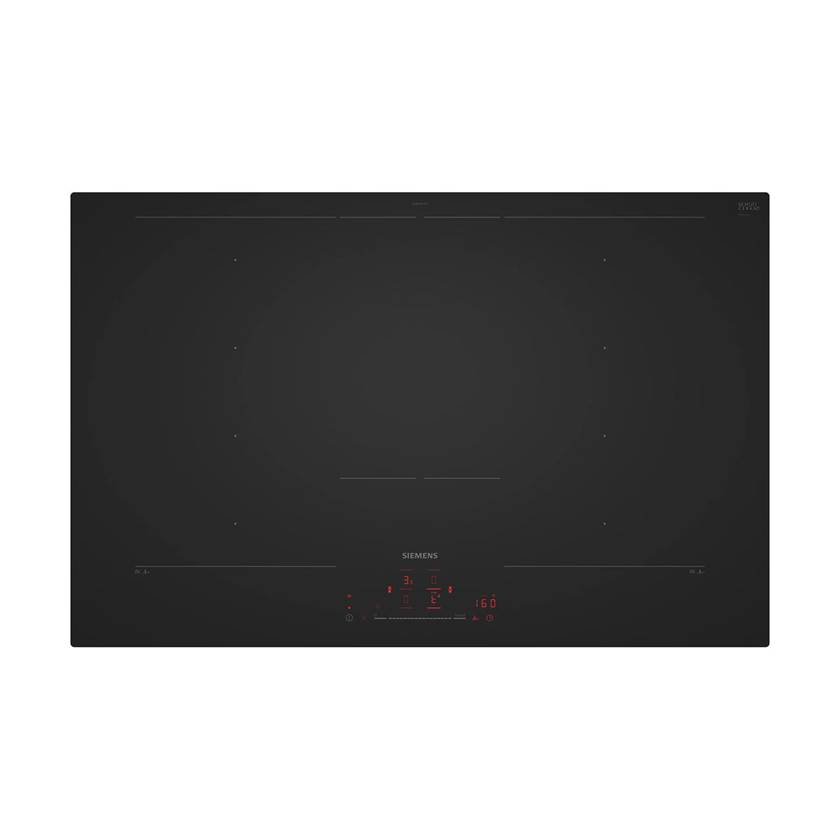 Siemens EX81AHYC1E iQ700 Induction Hob, 4 Zones, MultiTouch+, Frameless, 80.2cm Wide - Matt Black