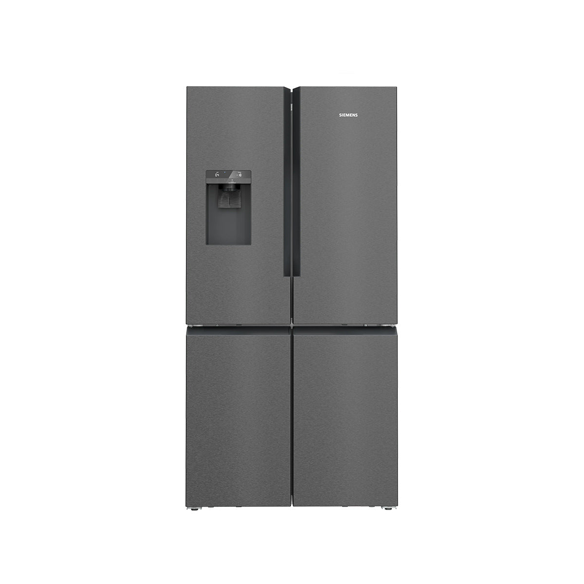 Siemens KF96DPXEA iQ700 Freestanding Multi Door American Fridge Freezer, 375/199 Litre, Total noFrost, 90.5cm Wide - Brushed Black Steel, Anti-Fingerprint