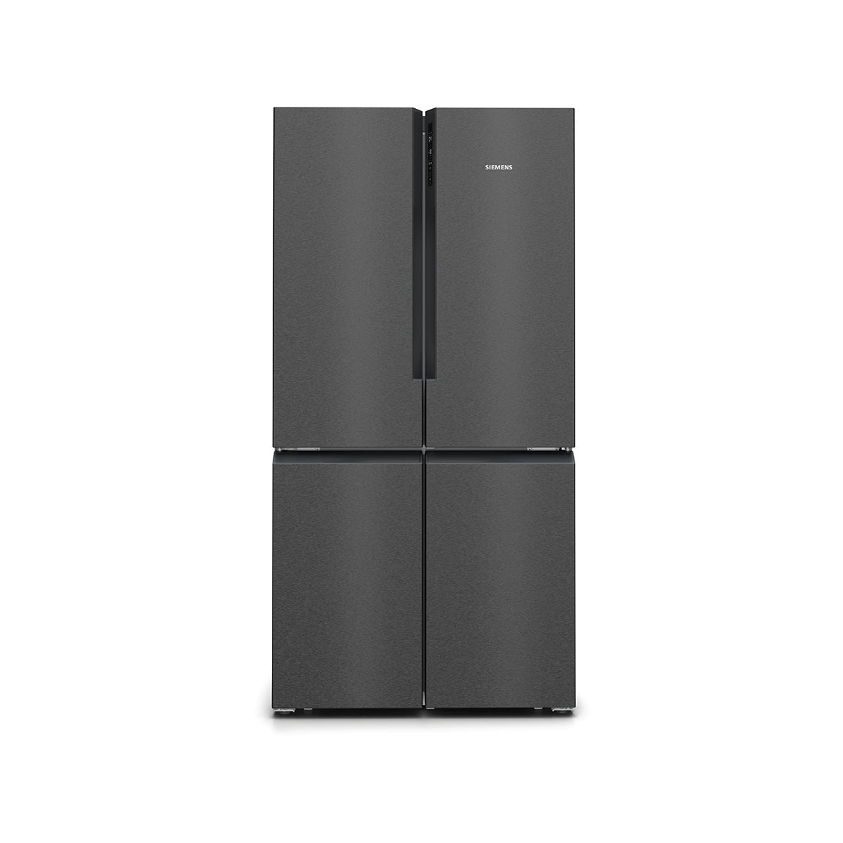 Siemens KF96NAXEAG iQ300 Freestanding Multi Door American Fridge Freezer, 405/200 Litre, Total noFrost, 90.5cm Wide - Brushed Black Steel, Anti-Fingerprint