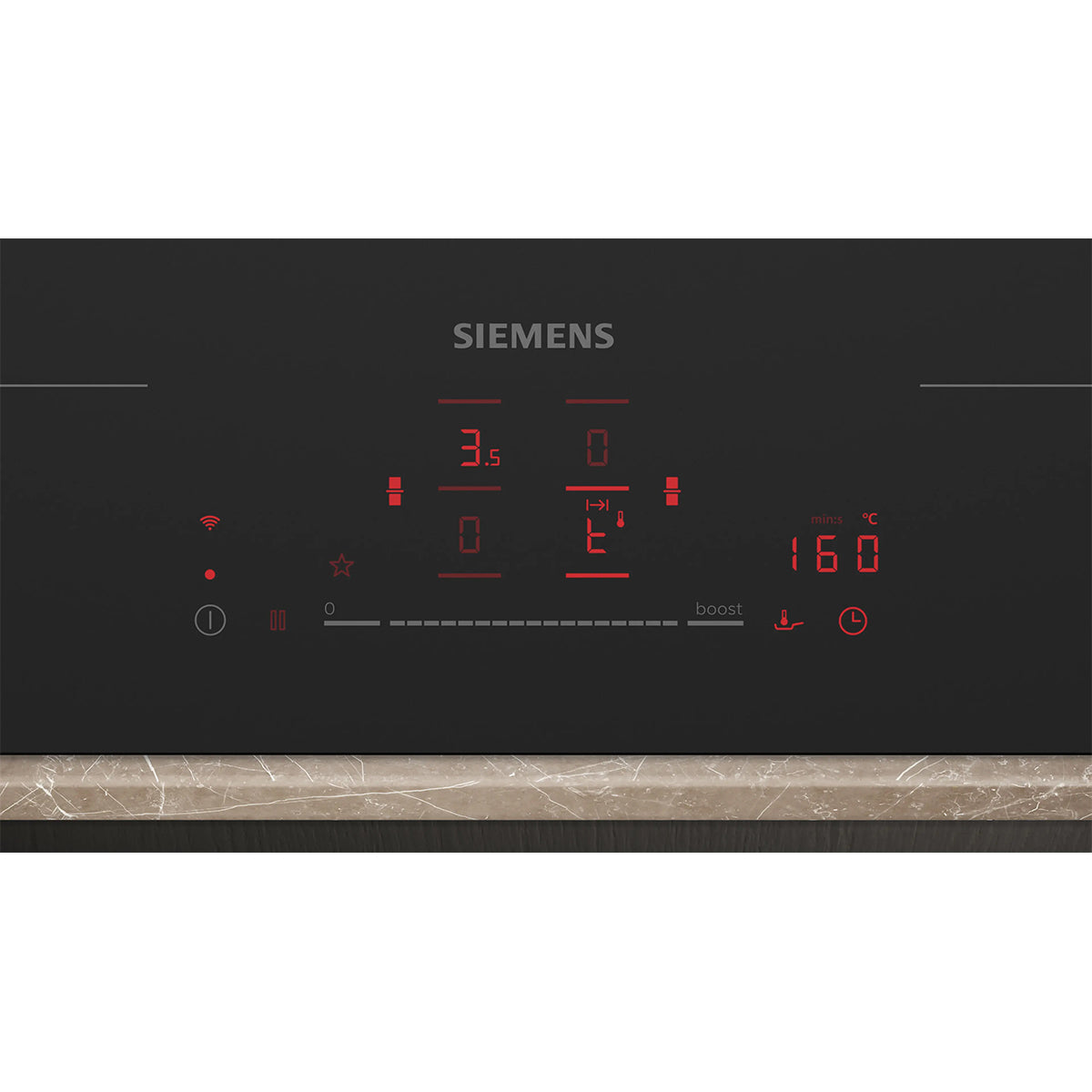 Siemens EX81AHYC1E iQ700 Induction Hob, 4 Zones, MultiTouch+, Frameless, 80.2cm Wide - Matt Black