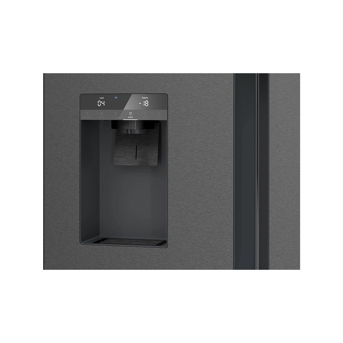 Siemens KF96DPXEA iQ700 Freestanding Multi Door American Fridge Freezer, 375/199 Litre, Total noFrost, 90.5cm Wide - Brushed Black Steel, Anti-Fingerprint