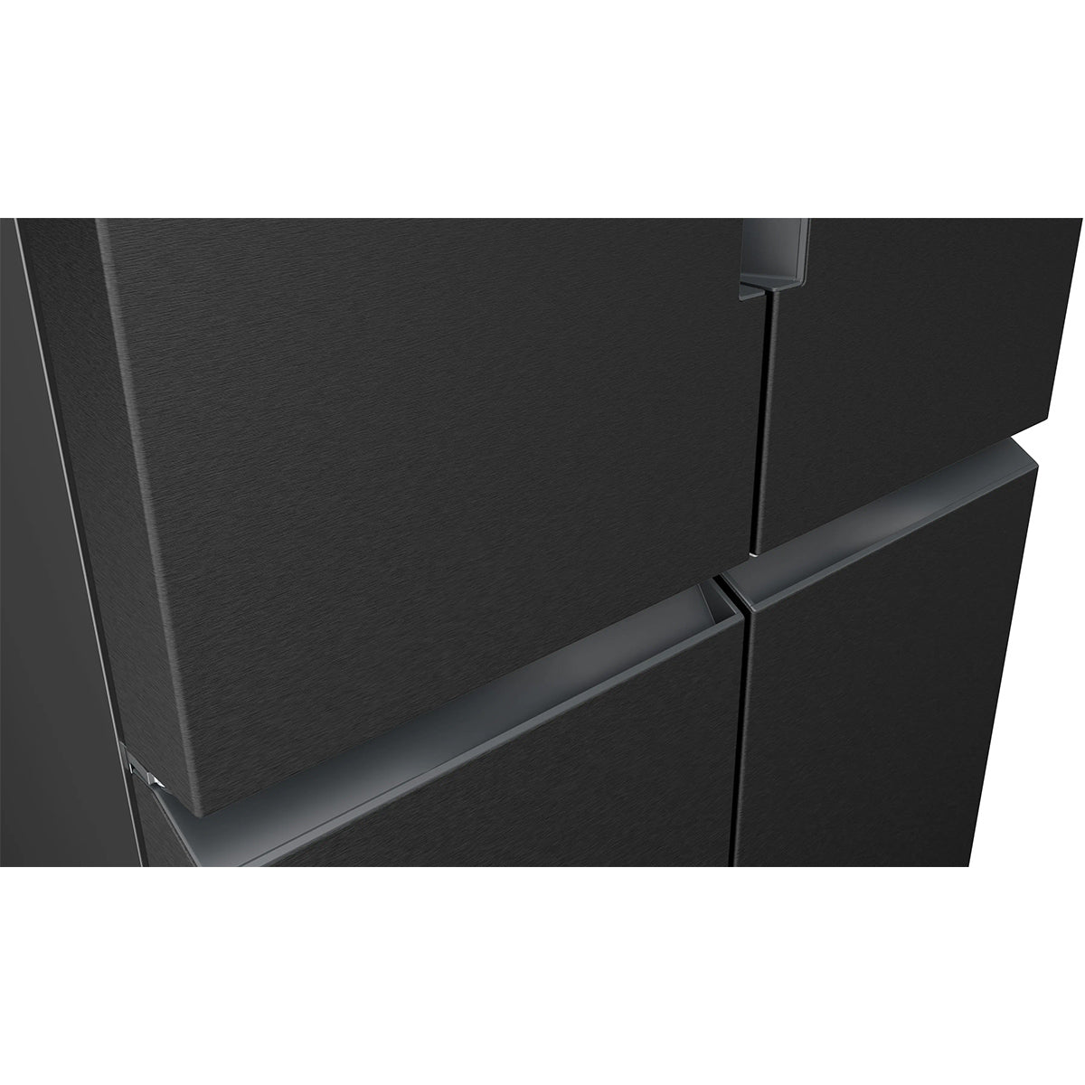 Siemens KF96NAXEAG iQ300 Freestanding Multi Door American Fridge Freezer, 405/200 Litre, Total noFrost, 90.5cm Wide - Brushed Black Steel, Anti-Fingerprint