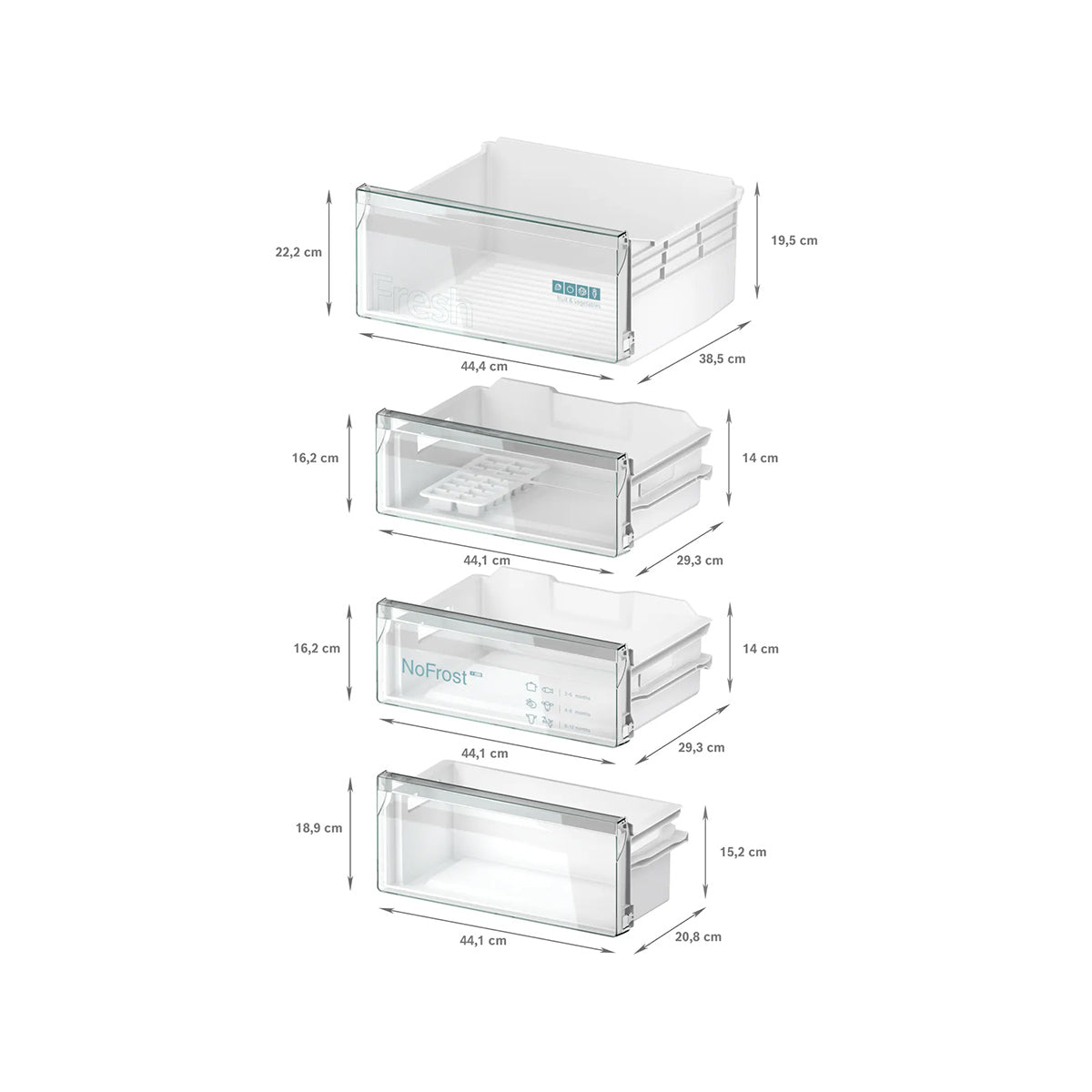 Siemens KI96NNSE0 iQ100 Built-In Fridge Freezer With Freezer at Bottom, 215/75 Litre, 54.1cm Wide - Sliding Hinge
