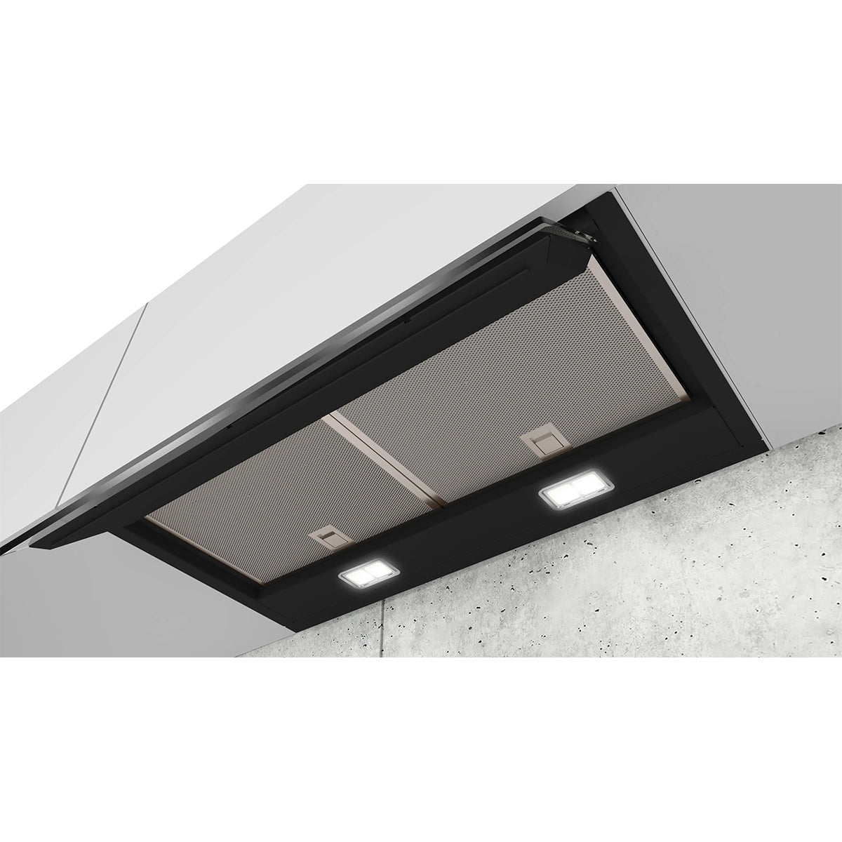 Siemens LJ67BAM60B iQ500 Integrated Design Hood, 3 Speeds + Intensive Setting, 59.7cm Wide - Clear Glass Black Printed