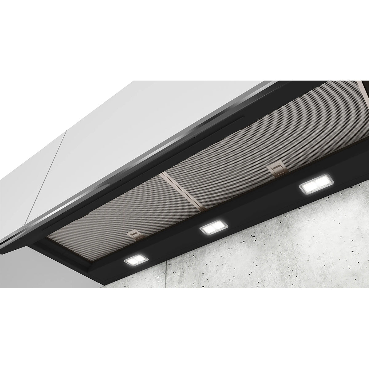 Siemens LJ97BAM60B iQ500 Integrated Design Hood, 3 Speeds + Intensive Setting, 250 W, 89.7cm Wide - Clear Glass Black Printed