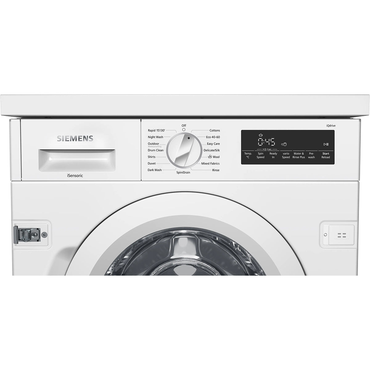 Siemens WI14W502GB iQ700 Built-In Washing Machine, 8kg, 1400 rpm, iQdrive, 59.6cm Wide - White