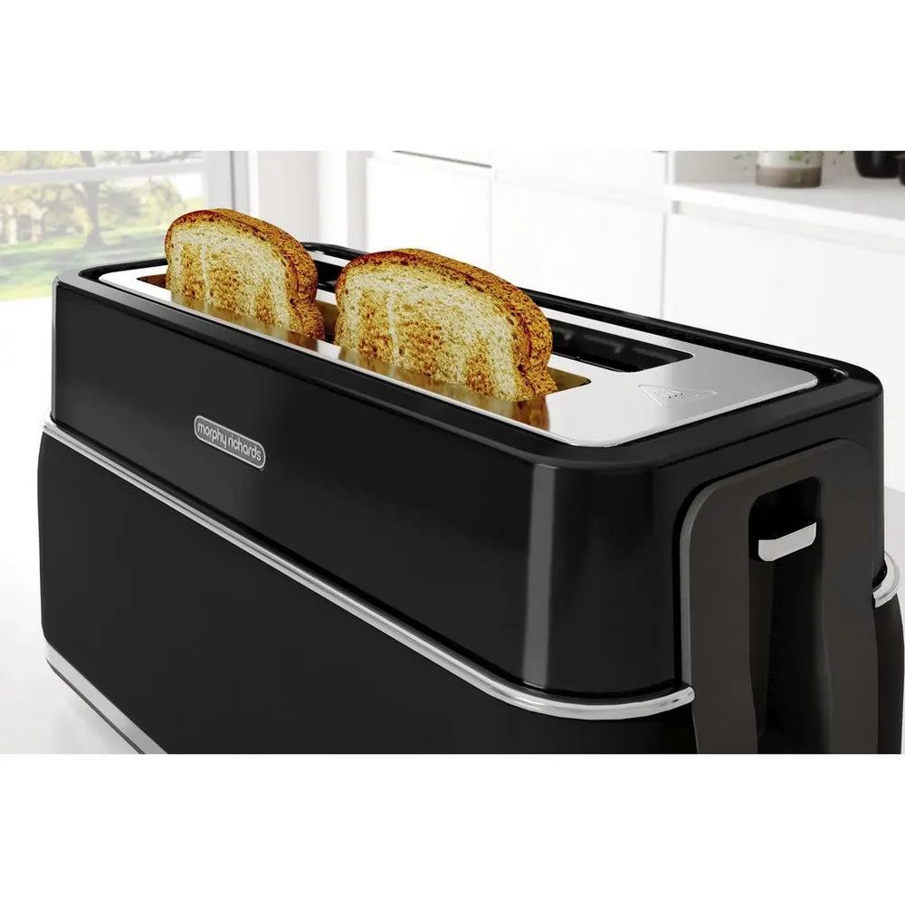 Morphy Richards Signature 245744 Long Slot 4-Slice Toaster, Black