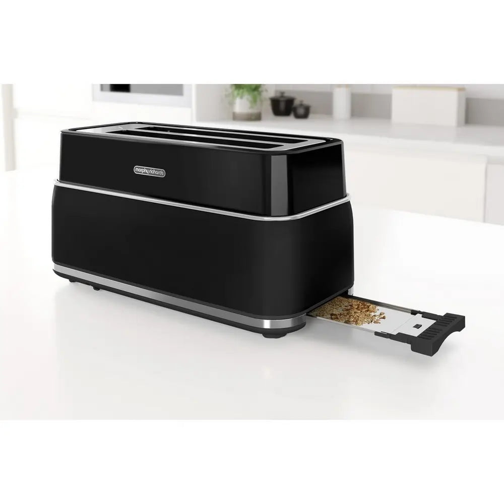 Morphy Richards Signature 245744 Long Slot 4-Slice Toaster, Black