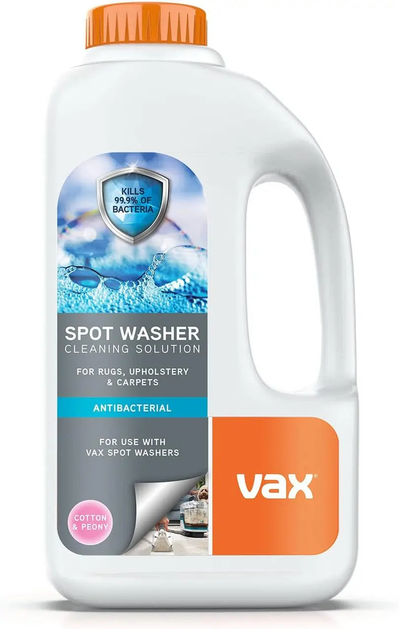 Vax 19142885 1.5 Litres Spotwash Antibacterial Carpet & Upholstery Cleaning Solution, Cotton & Peony Fragrance