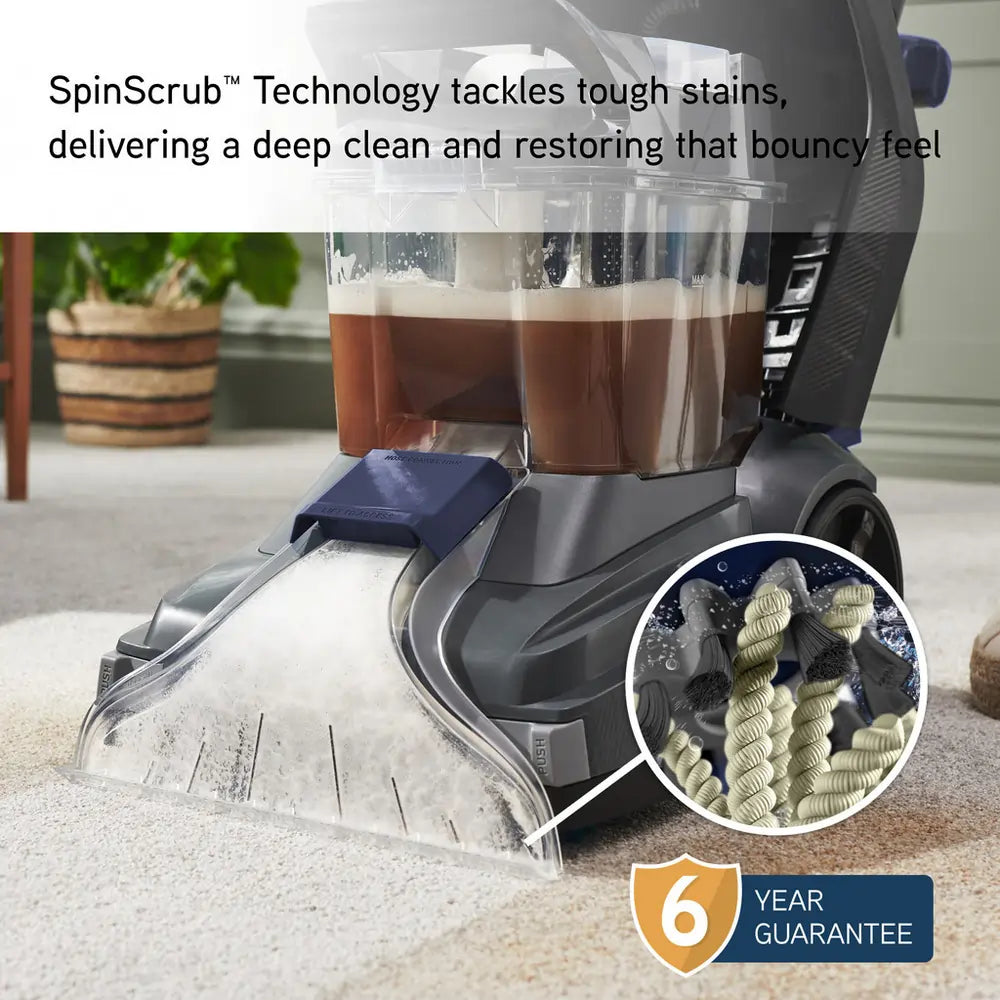 Vax CDCWSSXA SpinScrub Power Plus Carpet Cleaner, Grey/Navy Blue