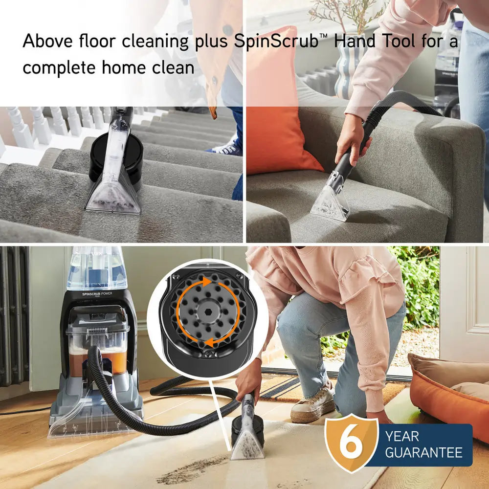 Vax CDCWSSXA SpinScrub Power Plus Carpet Cleaner, Grey/Navy Blue