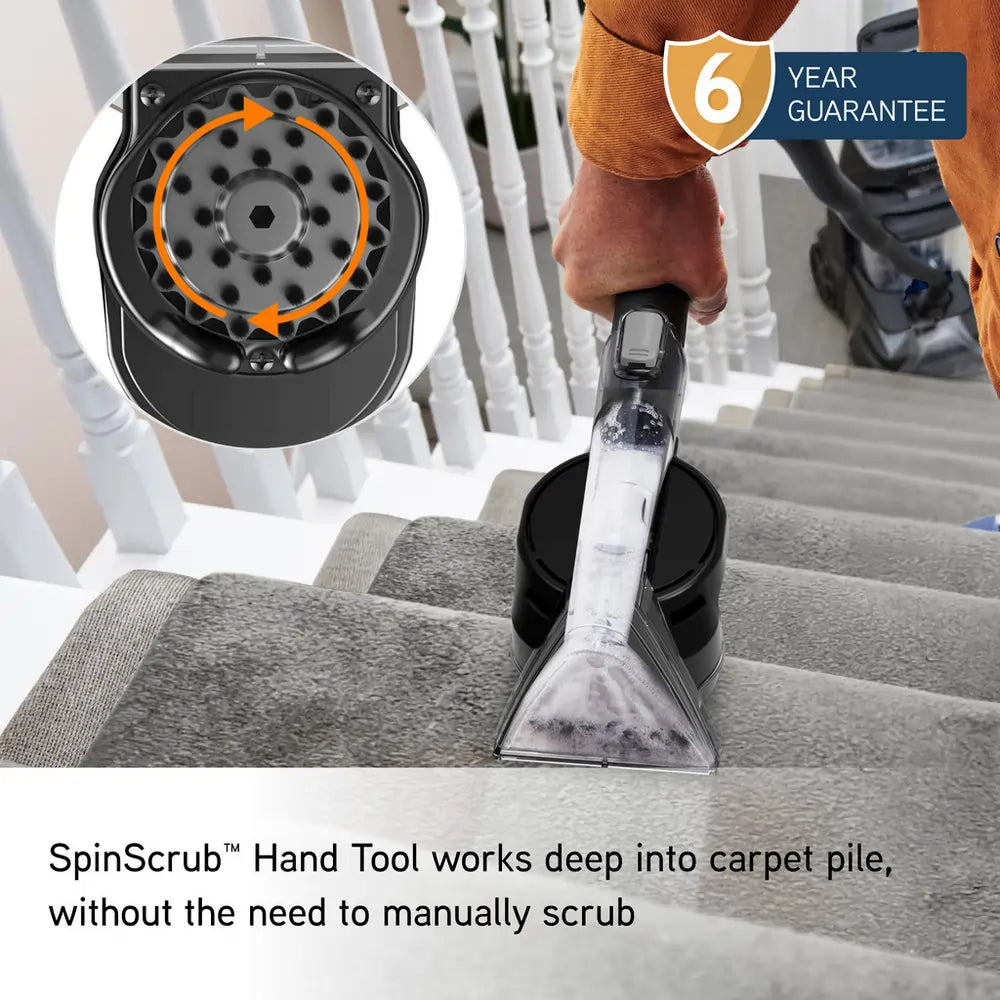 Vax CDCWSSXA SpinScrub Power Plus Carpet Cleaner, Grey/Navy Blue