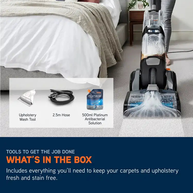 VAX CDCW-SWXC Platinum SmartWash Classic Carpet Cleaner, Silver & Blue
