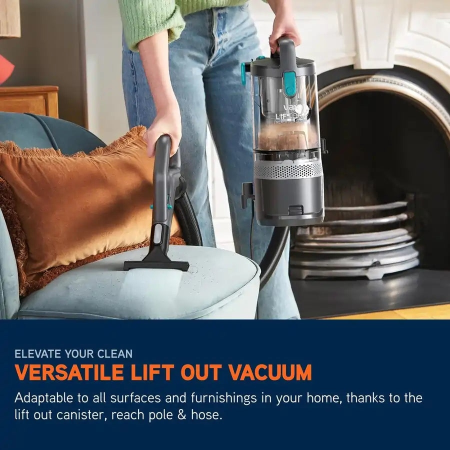 Vax CDUP-LORP LiftOut Reach Pet-Design Upright Vacuum Cleaner, Graphite/Teal