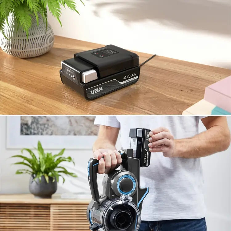 VAX CLSVB4CA Blade 4 Classic Plus Cordless Vacuum Cleaner, Graphite & Blue