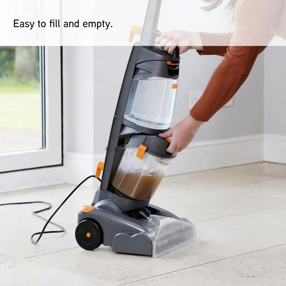 Vax W86DPB Dual Power Carpet Washer With Twin Tanks, Grey and Orange
