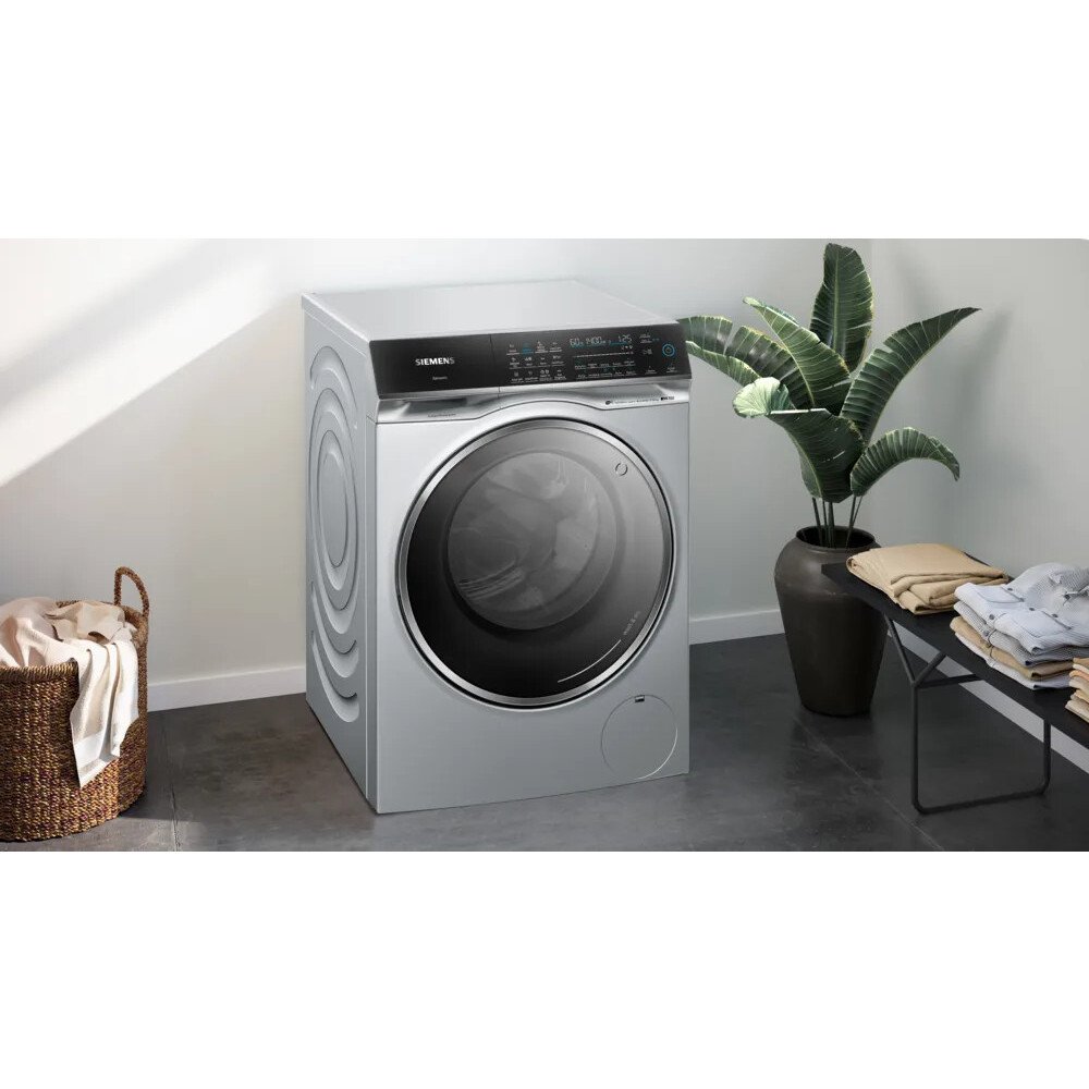 Siemens WN54C2ATGB Washer Dryer, 10.5kg/6kg Load, 1400rpm Spin, Silver, D Rated
