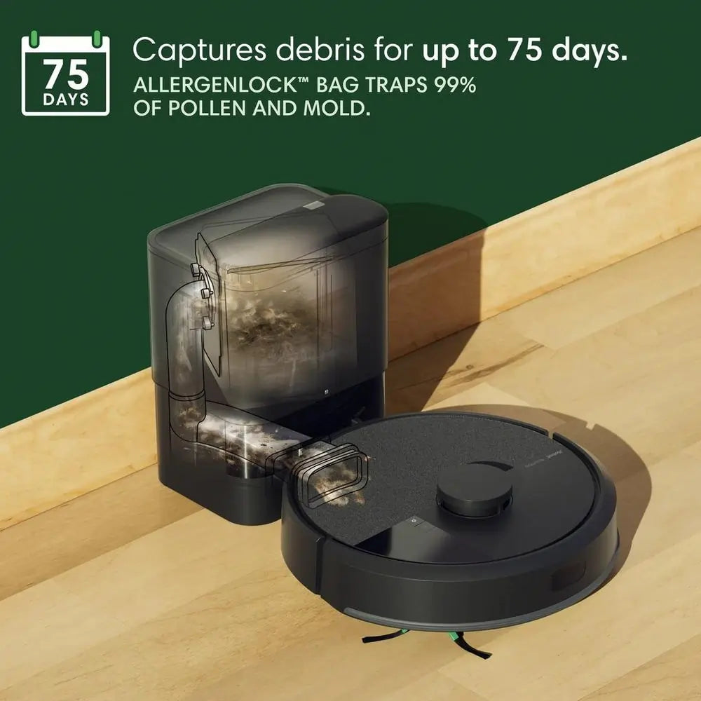 Irobot ROOMBA105C-PLUS Roomba® 105 Combo Robot + AutoEmpty Dock, Black