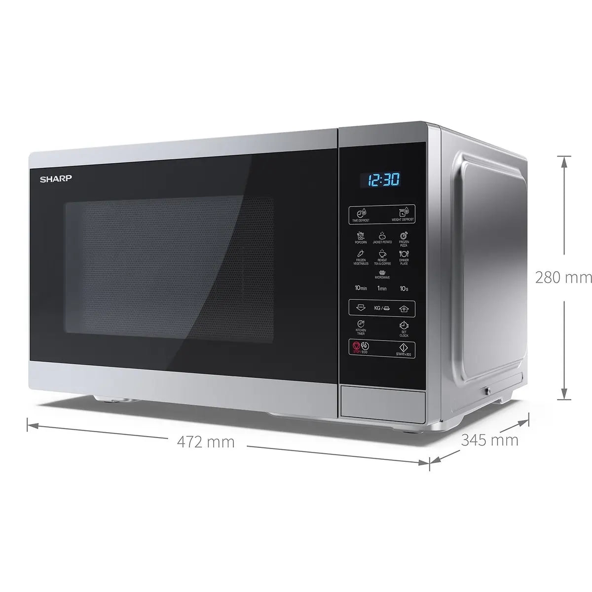 Sharp YCMS252AUS 900W 25 Litre Microwave Oven, Silver