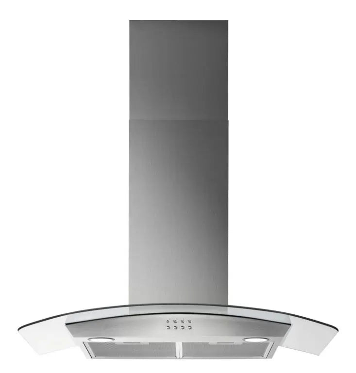 Zanussi ZFLX29A 90cm Curved Glass Chimney Hood, Stainless Steel