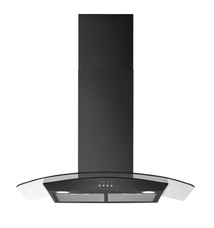 Zanussi ZFLX29K 90cm Curved Glass Chimney Hood, Black