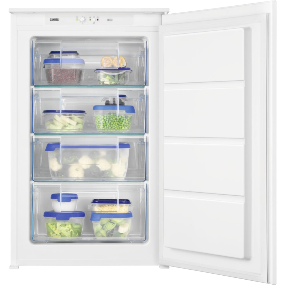 Zanussi ZUAN88ES Fully Integrated Upright Freezer Low Frost with Sliding Hinge,E Rated