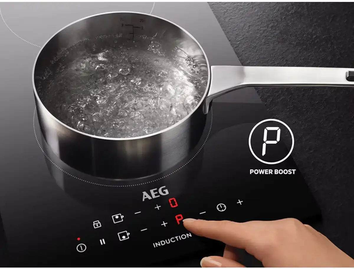 AEG IKX64301CB Induction Hob - 59cm Black, Frameless Design, Touch | Atlantic Electrics