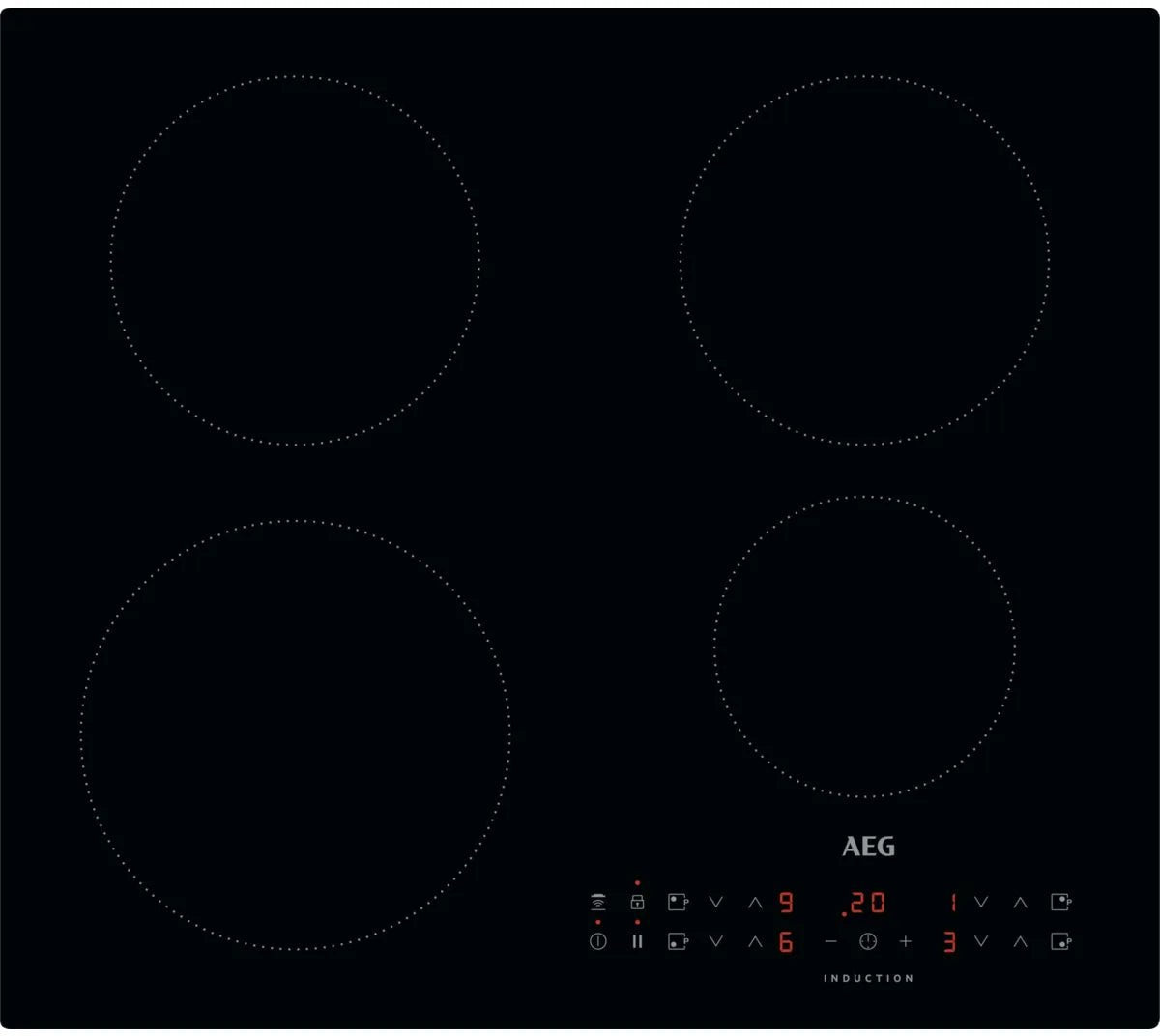 AEG IKX64301CB Induction Hob - 59cm Black, Frameless Design, Touch | Atlantic Electrics
