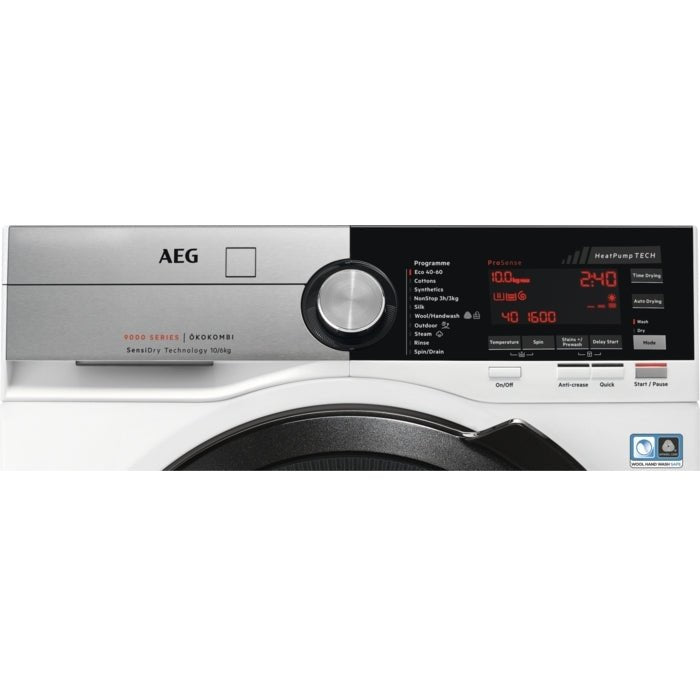 AEG L9WEC169R 9000 Series Washer Dryer, 10kg, 1600 Spin, White, C Rated | Atlantic Electrics