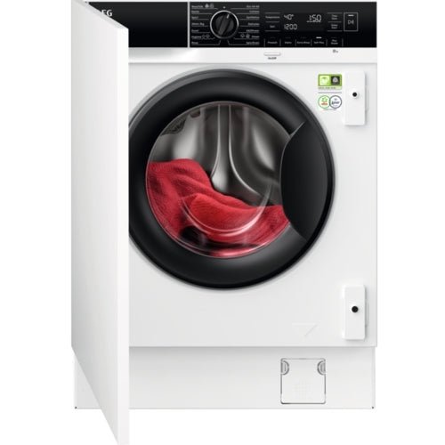 AEG LF8E8436BI Integrated Washing Machine, 8kg, 1400 Spin, White, A Rated | Atlantic Electrics