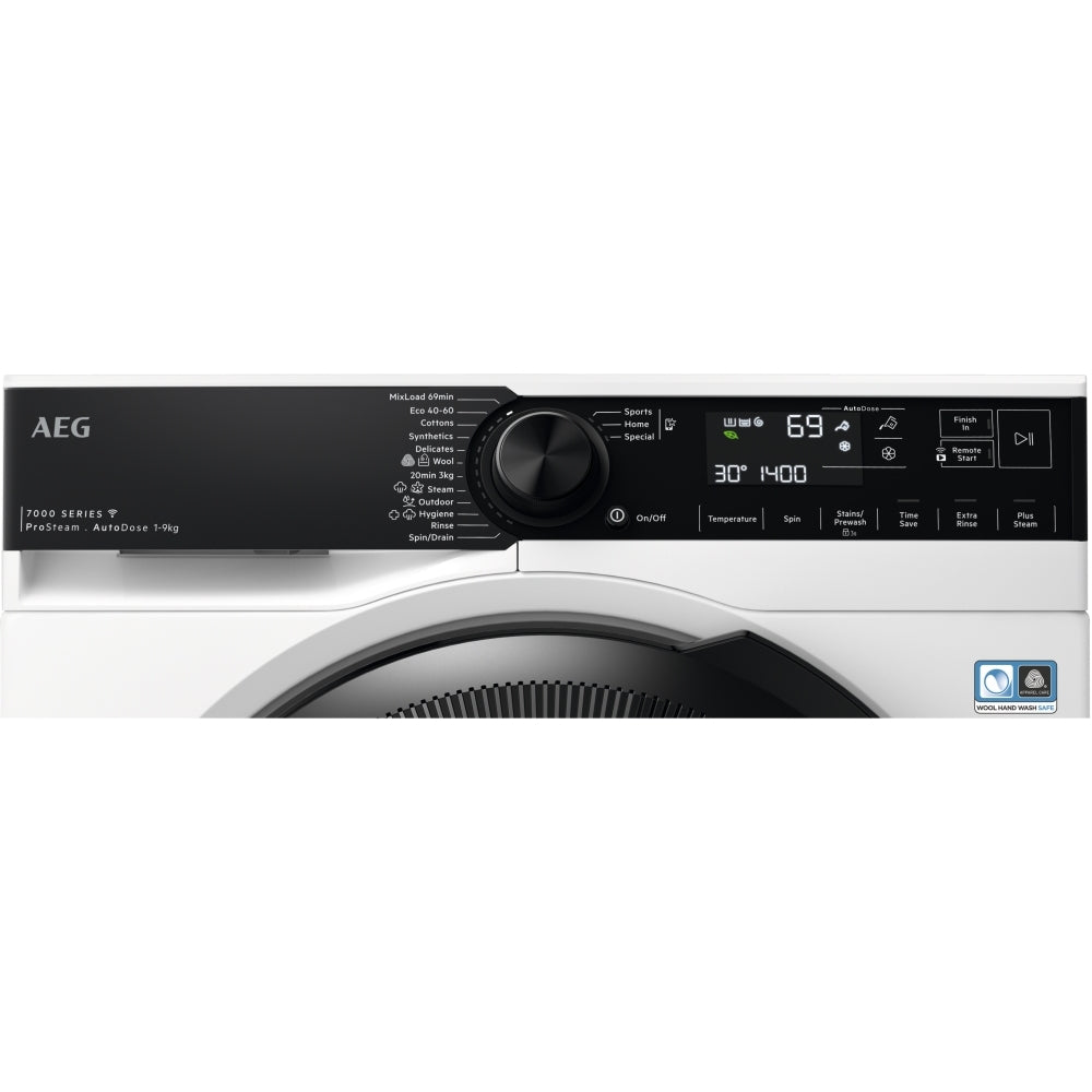 AEG LFR74944AD Washing Machine, 9kg, 1400 Spin, White, A Rated | Atlantic Electrics