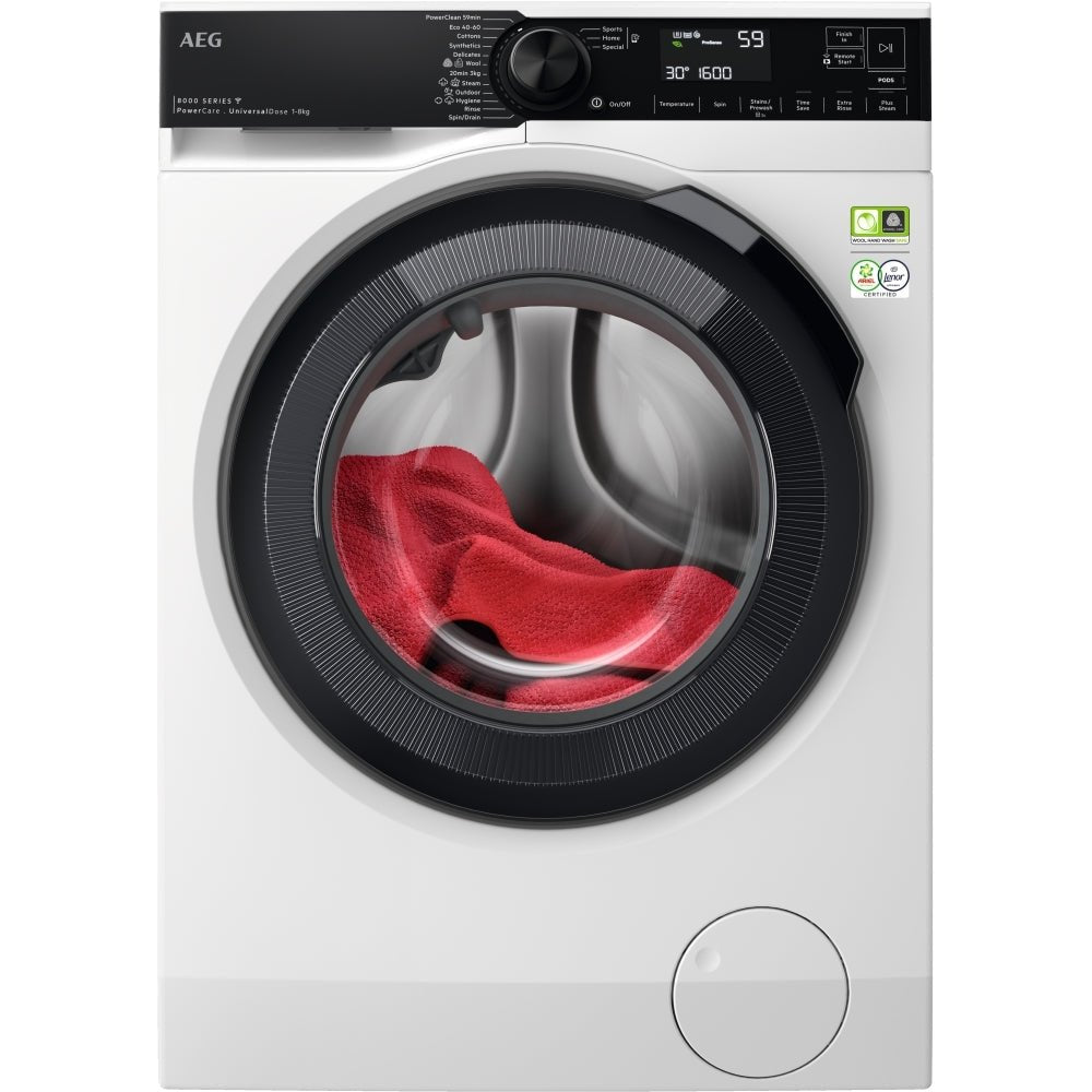 AEG LFR84866UC Washing Machine, 8kg, 1600 Spin, White, A Rated | Atlantic Electrics