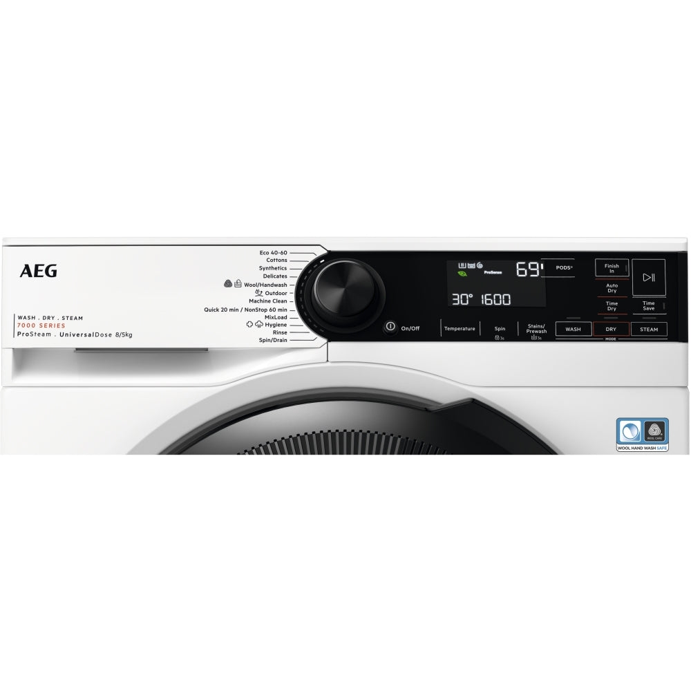 AEG LWR7485M4U 8/5kg Washer Dryer with 1600 rpm - White - D Rated | Atlantic Electrics
