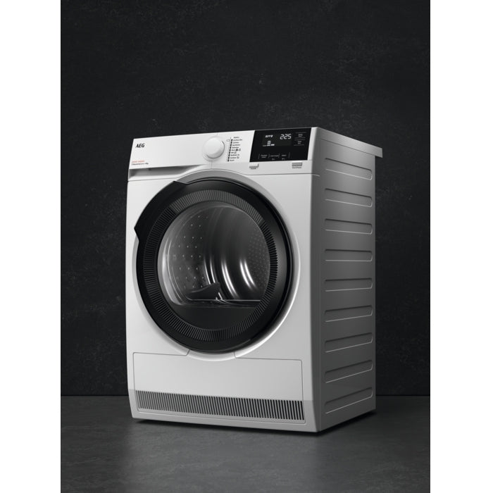 AEG TR818P4B Heat Pump Tumble Dryer, 8kg, White, A++ Rated | Atlantic Electrics