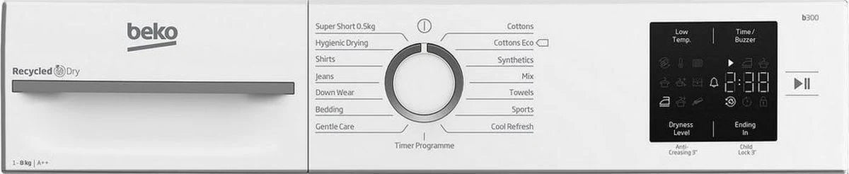 Beko BMN3T3823W 8kg Heat Pump Tumble Dryer, White