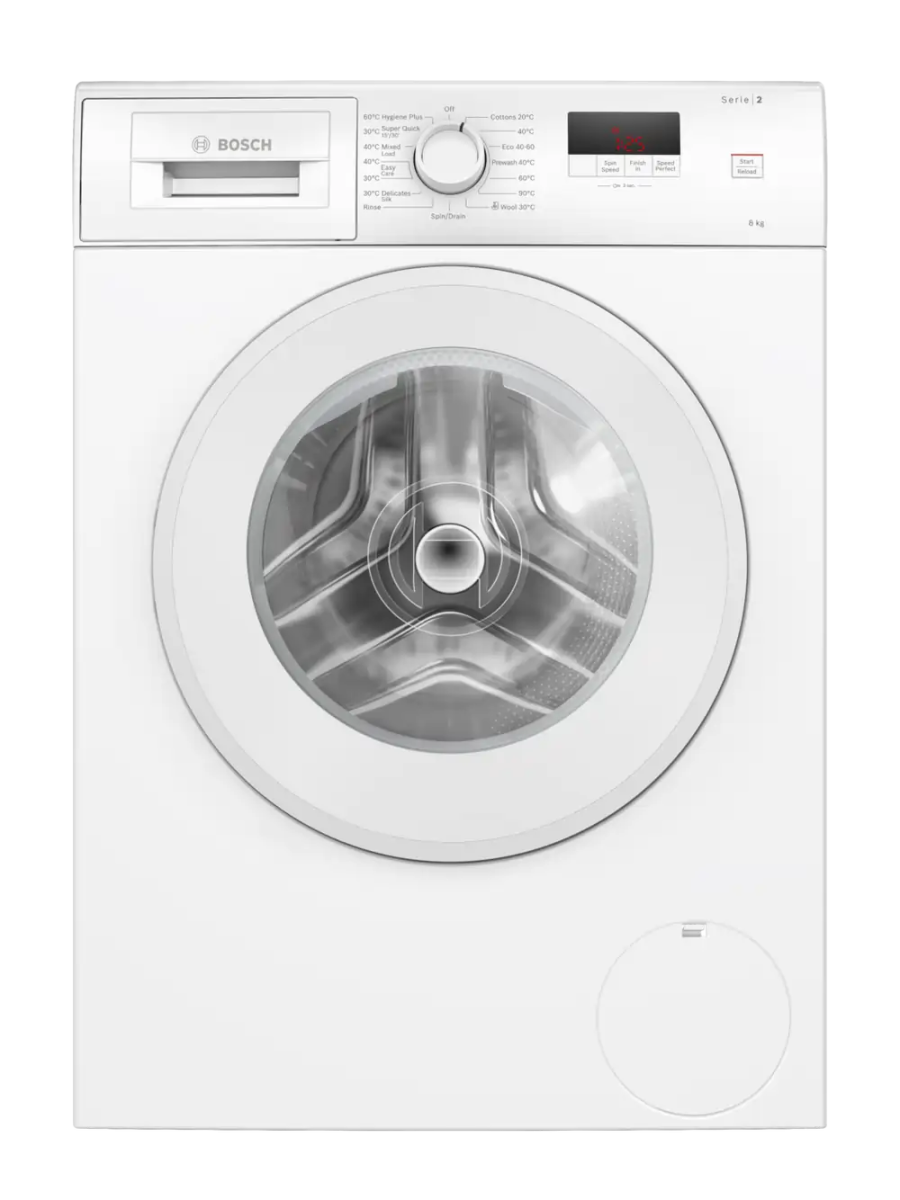 Bosch Serie 2 WGE03408GB 8kg 1400 Spin Washing Machine - White | Atlantic Electrics