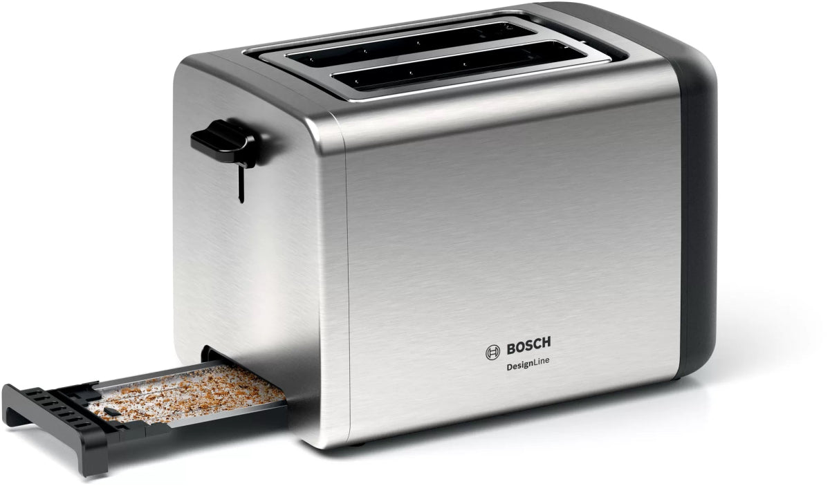 Bosch TAT3P420GB 2 Slot Toaster with variable controls - Silver & Black | Atlantic Electrics