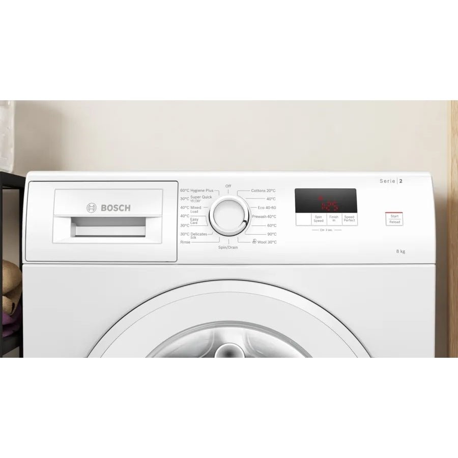 Bosch WGE03408GB Series 2 Washing Machine, 8kg, 1400 Spin, White, A Rated | Atlantic Electrics