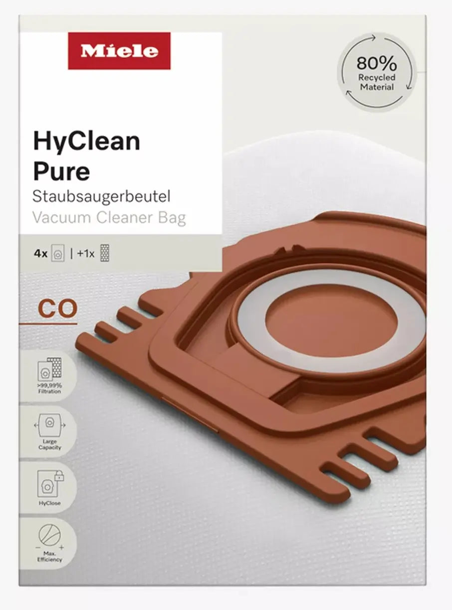Miele HyClean Pure CO Dust Bag Pack (4 Dust Bags + 1 Filter) For Miele GUARD M1 Vacuum Cleaners