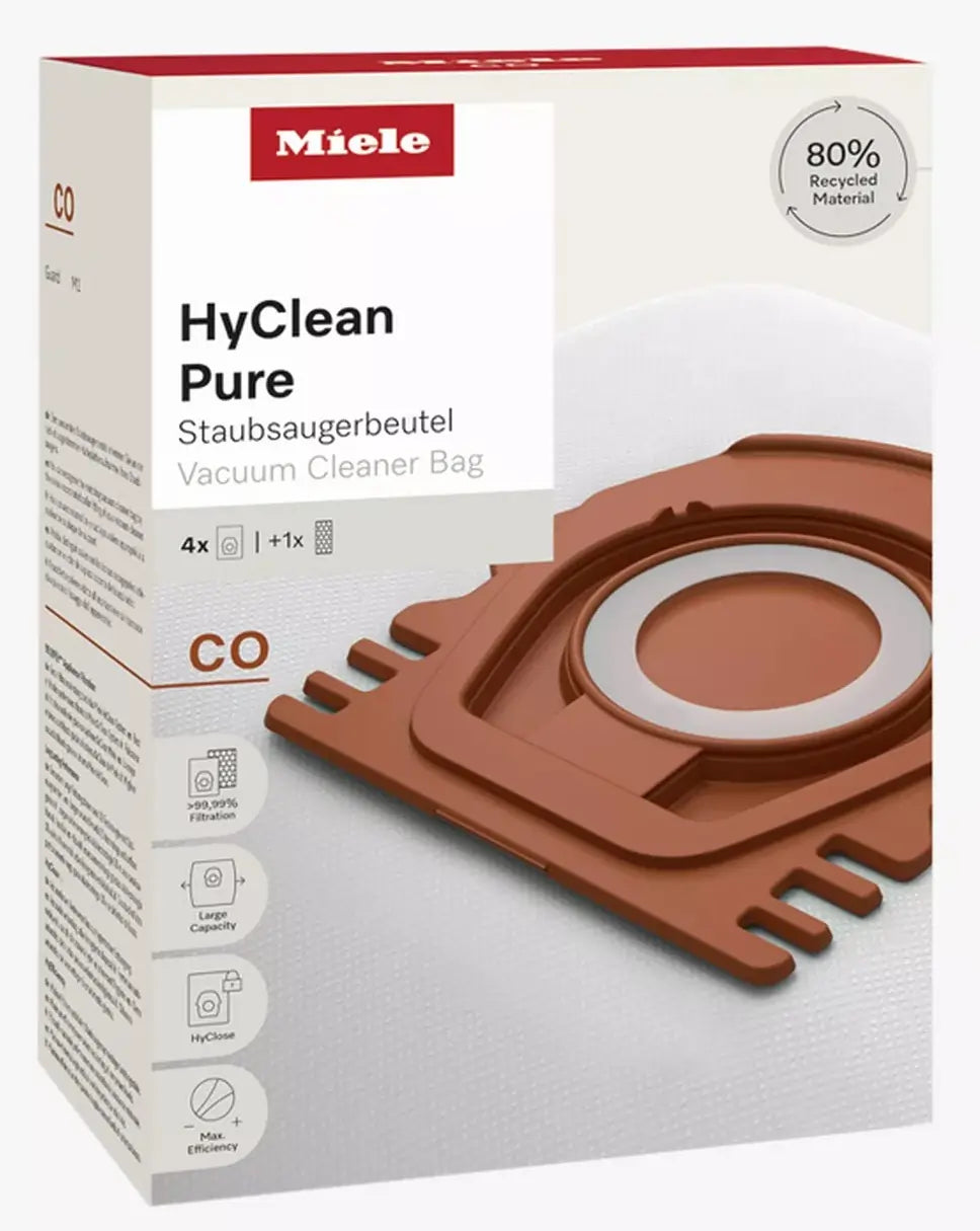 Miele HyClean Pure CO Dust Bag Pack (4 Dust Bags + 1 Filter) For Miele GUARD M1 Vacuum Cleaners