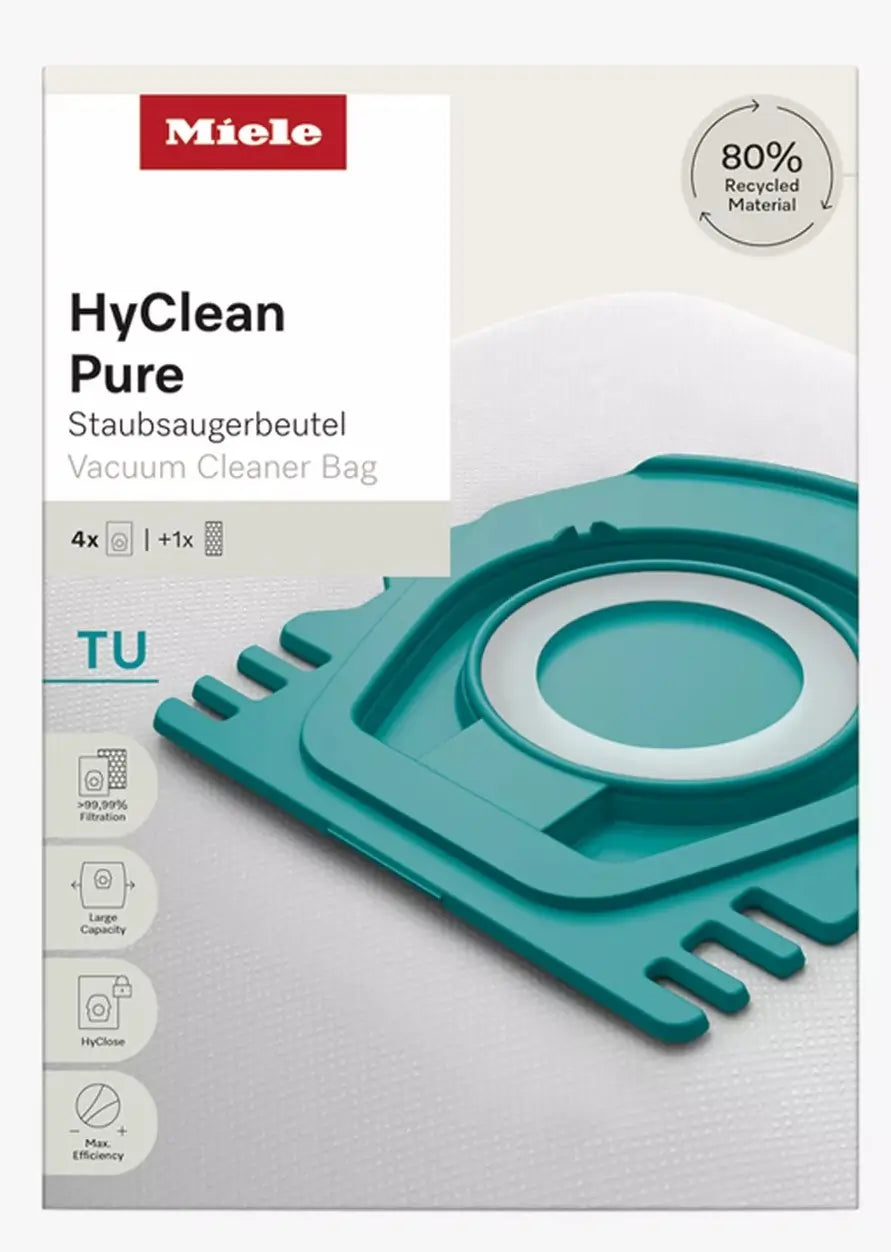 Miele HyClean Pure TU Dust Bag Pack (4 Dust Bags + 1 Filter) For Miele GUARD S1 & L1 Vacuum Cleaners