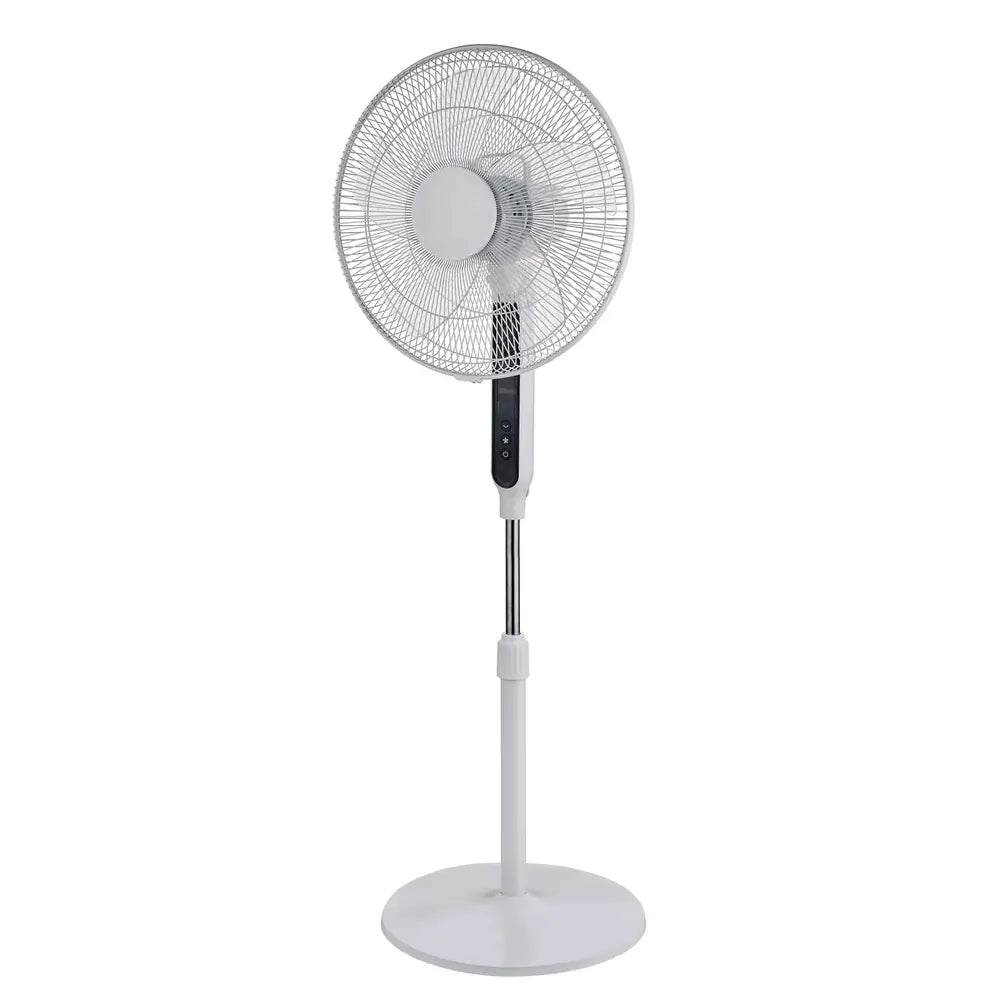 EcoAir Equinox Low Energy 16" DC Floor - standing Fan with 12 Speed Settings and Timer, White | Atlantic Electrics