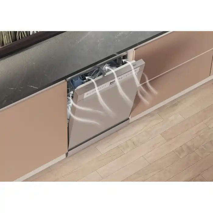 Hotpoint H7FHS51X 60cm Dishwasher in Silver 15 Place Setting B Rated - Silver | Atlantic Electrics