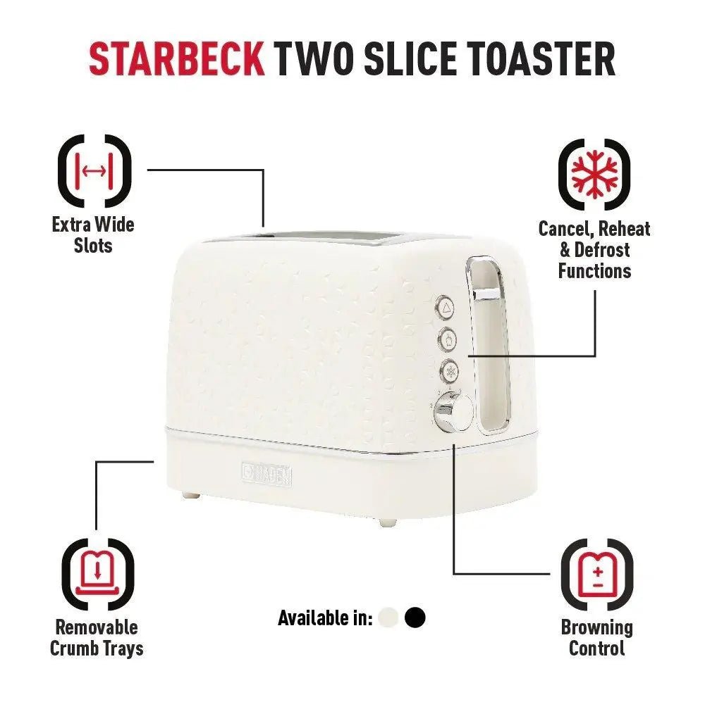 Haden Starbeck 207210 2 - Slice Toaster, Ivory | Atlantic Electrics