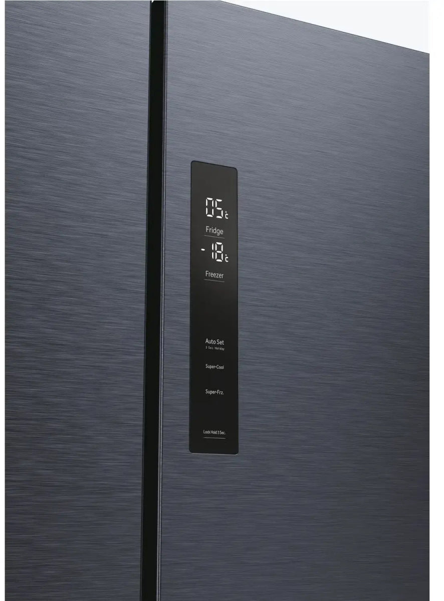 Haier HCR5919EHMB Cube 90 Series 5 525 Litre Four Door American Fridge Freezer - Black | Atlantic Electrics