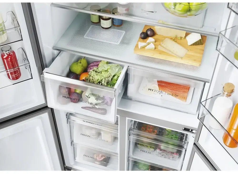 Haier HCR5919EHMB Cube 90 Series 5 525 Litre Four Door American Fridge Freezer - Black | Atlantic Electrics