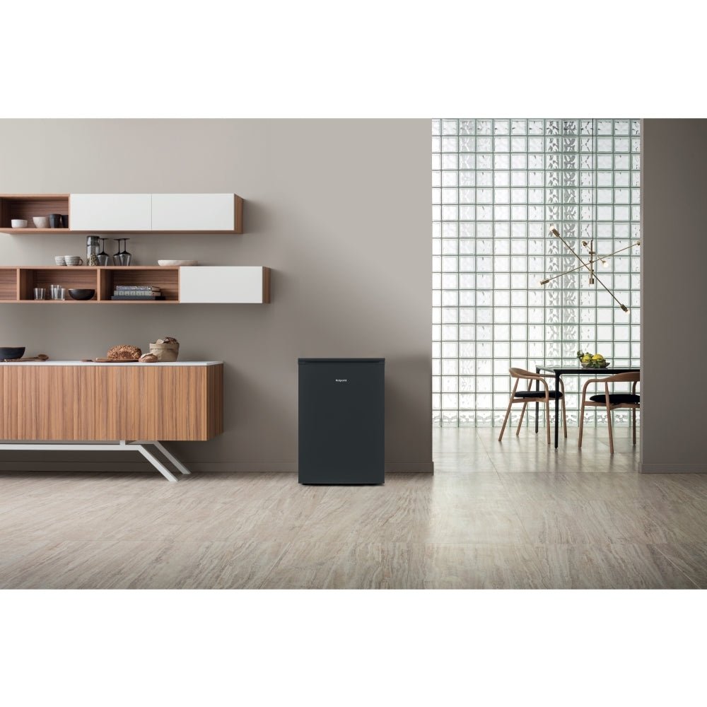 Hotpoint H55RM1120BUK Under Counter Larder Fridge, Black | Atlantic Electrics