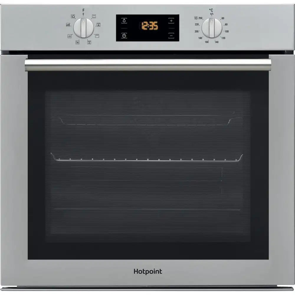 Hotpoint SAEU4544TCIX 59.5cm Built - In Electric Single Oven, Inox Silver | Atlantic Electrics