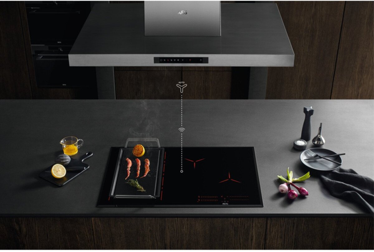 AEG IKE85751FB 78cm Induction Hob, Black Frameless